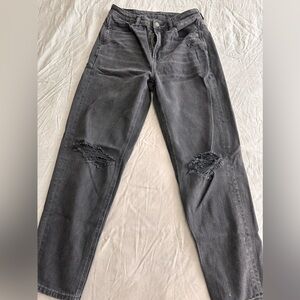 AE ripped mom straight jean - Black, Size 2 Regular